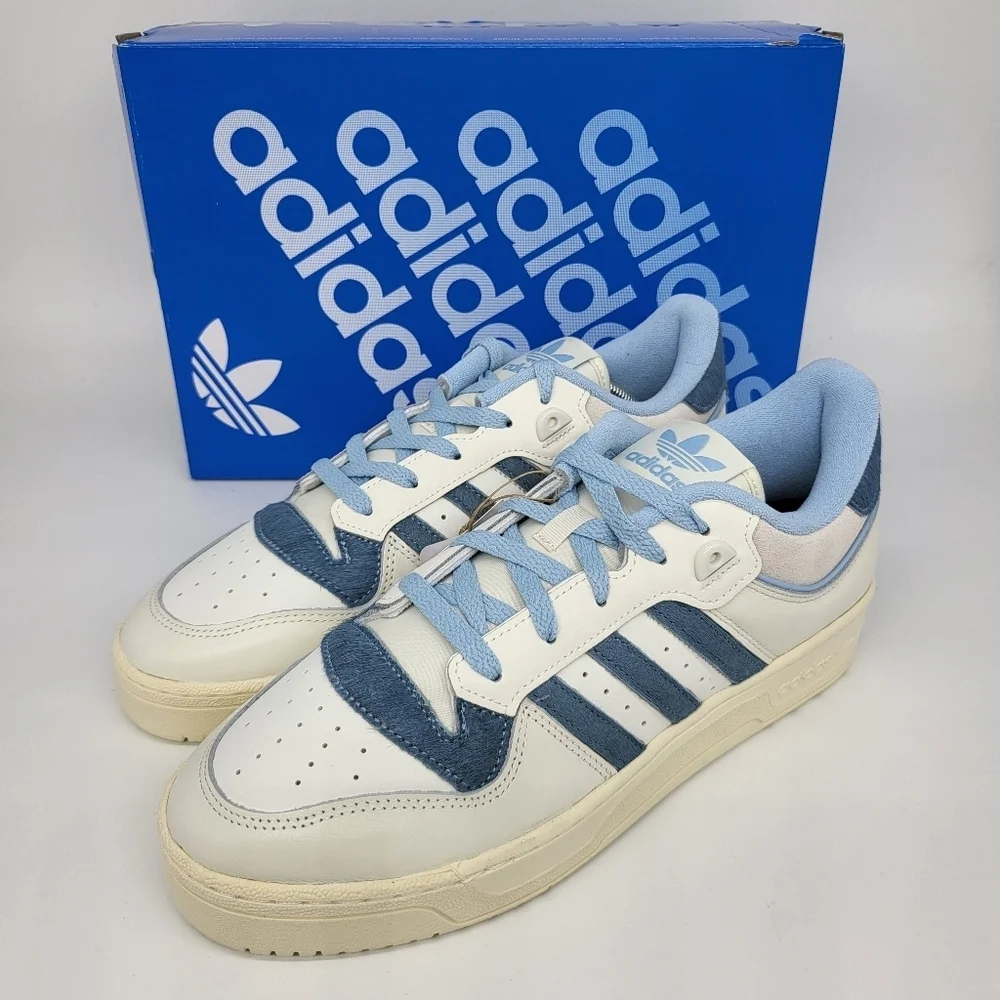 New Adidas Rivalry Low 86 'Off White Clear Sky Pony-Hair' Men's Shoes Size 10 - Picture 8 of 9